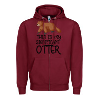 Burgundy this is my significant otter Zipper Hoodie - Bettercallsaul