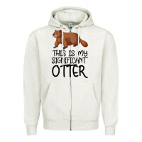 Oatmeal Heather this is my significant otter Zipper Hoodie - Bettercallsaul