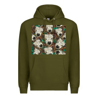 Army Green white Scottish calf Premium Hoodie - BarkalooDesign