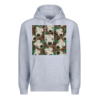 Heather Grey white Scottish calf Premium Hoodie - BarkalooDesign