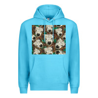 Ocean Blue white Scottish calf Premium Hoodie - BarkalooDesign