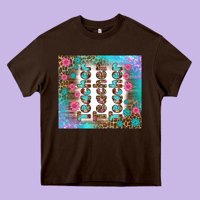 Teacher Gemstone And Pink Flower Tumbler Heavy Core Tee Designed By Bundleandbundleshop