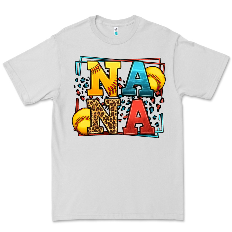 Softball Nana Leopard Frame Premium Tee by LillyAllenDesigns | Teevron