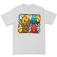 Dove Grey Softball nana leopard frame Premium Tee - LillyAllenDesigns