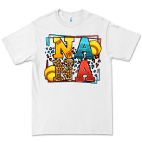 White Softball nana leopard frame Premium Tee - LillyAllenDesigns
