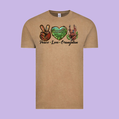 Peace Love Orangutan Vintage Tee Designed By Lillyallendesigns