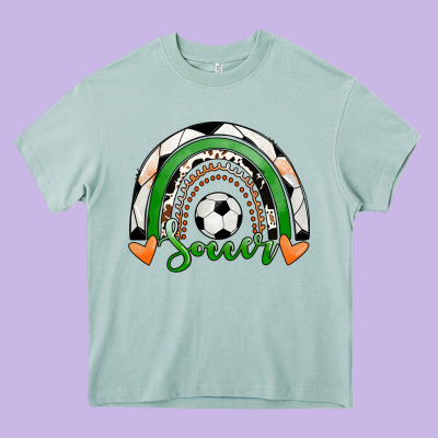 Soccer Rainbow Heavy Core Tee Designed By Ranaportraitstore