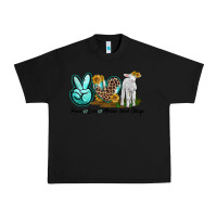 Black Peace Love Merino Wool Sheep Urban Heavy Tee - LillyAllenDesigns
