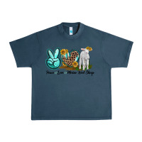 Midnight Navy Peace Love Merino Wool Sheep Urban Heavy Tee - LillyAllenDesigns