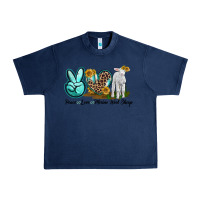 Navy Peace Love Merino Wool Sheep Urban Heavy Tee - LillyAllenDesigns