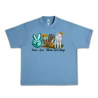 Pebble Blue Peace Love Merino Wool Sheep Urban Heavy Tee - LillyAllenDesigns