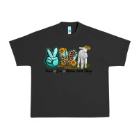 Pigment Black Peace Love Merino Wool Sheep Urban Heavy Tee - LillyAllenDesigns