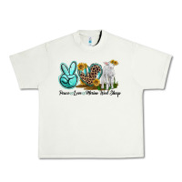 Pistachio Peace Love Merino Wool Sheep Urban Heavy Tee - LillyAllenDesigns