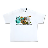 White Peace Love Merino Wool Sheep Urban Heavy Tee - LillyAllenDesigns