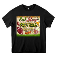 Black eat sleep football repeat tumbler Heavy Core Tee - BundleAndBundleShop