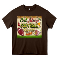 Chocolate Brown eat sleep football repeat tumbler Heavy Core Tee - BundleAndBundleShop