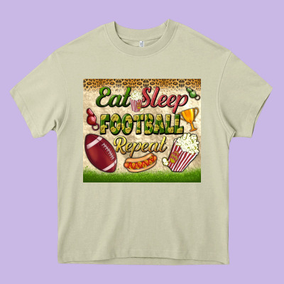 Eat Sleep Football Repeat Tumbler Heavy Core Tee Designed By Bundleandbundleshop