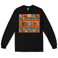 Black teacher and pens apples books leopard and tooled leather tumbler Long Sleeve Tee - Artiststas