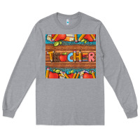 Heather Grey teacher and pens apples books leopard and tooled leather tumbler Long Sleeve Tee - Artiststas