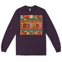 Plum teacher and pens apples books leopard and tooled leather tumbler Long Sleeve Tee - Artiststas