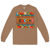Toasted Coconut teacher and pens apples books leopard and tooled leather tumbler Long Sleeve Tee - Artiststas