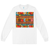 White teacher and pens apples books leopard and tooled leather tumbler Long Sleeve Tee - Artiststas