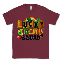 Burgundy lucky teacher squad St. Patricks Day Classic Tee - FaDigitalArtStudio