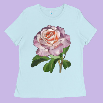 Belinda's Blush Rose Ladies Tee Designed By Lillyallendesigns
