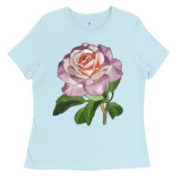 Baby Blue belinda's blush rose Ladies Tee - LillyAllenDesigns