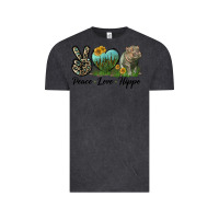 Vintage Black Peace Love Hippo Vintage Tee - LillyAllenDesigns