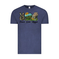Vintage Denim Peace Love Hippo Vintage Tee - LillyAllenDesigns