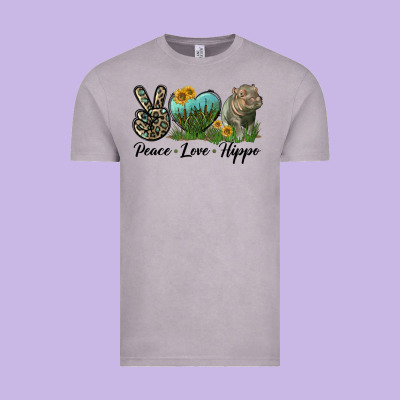 Peace Love Hippo Vintage Tee Designed By Lillyallendesigns