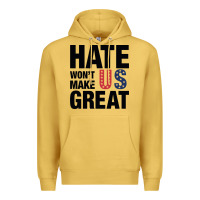 Antique Gold hate won't make us great black Premium Hoodie - artisFamous
