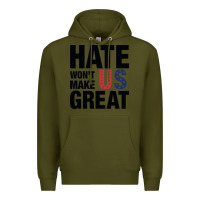 Army Green hate won't make us great black Premium Hoodie - artisFamous