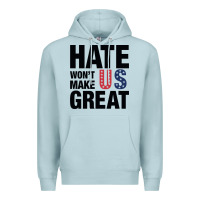 Blue Mist hate won't make us great black Premium Hoodie - artisFamous