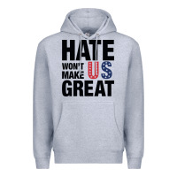 Heather Grey hate won't make us great black Premium Hoodie - artisFamous