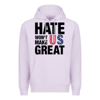 Lilac hate won't make us great black Premium Hoodie - artisFamous