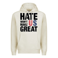 Oatmeal Heather hate won't make us great black Premium Hoodie - artisFamous