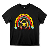 Black Softball Rainbow Heavy Core Tee - RanaPortraitStore