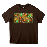 Chocolate Brown western sunflower and american football license  plate Heavy Core Tee - BundleAndBundleShop