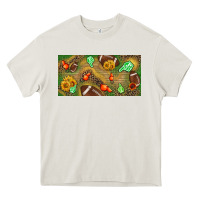 Cream western sunflower and american football license  plate Heavy Core Tee - BundleAndBundleShop