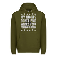 Army Green My Rights Don't End Where Your Feelings Begin Premium Hoodie - artisFamous
