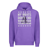 Purple My Rights Don't End Where Your Feelings Begin Premium Hoodie - artisFamous
