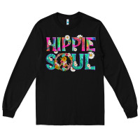 Black hippie soul with tie dye and flowers Long Sleeve Tee - Artiststas