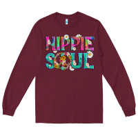 Burgundy hippie soul with tie dye and flowers Long Sleeve Tee - Artiststas
