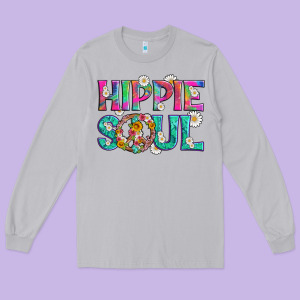 Hippie Soul With Tie Dye And Flowers Long Sleeve Tee Designed By Artiststas