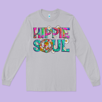 Hippie Soul With Tie Dye And Flowers Long Sleeve Tee Designed By Artiststas