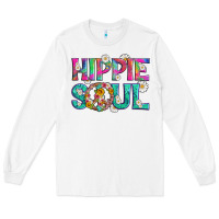 White hippie soul with tie dye and flowers Long Sleeve Tee - Artiststas