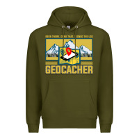Army Green Geocaching, geocaching travel bug, geocache, Premium Hoodie - artisFamous