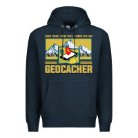 Navy Geocaching, geocaching travel bug, geocache, Premium Hoodie - artisFamous
